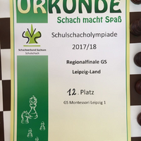 Schach2018_Urkunde Montessori-Schulzentrum Leipzig - Neuigkeiten Grundschule - Nachlese zur Schulschacholympiade